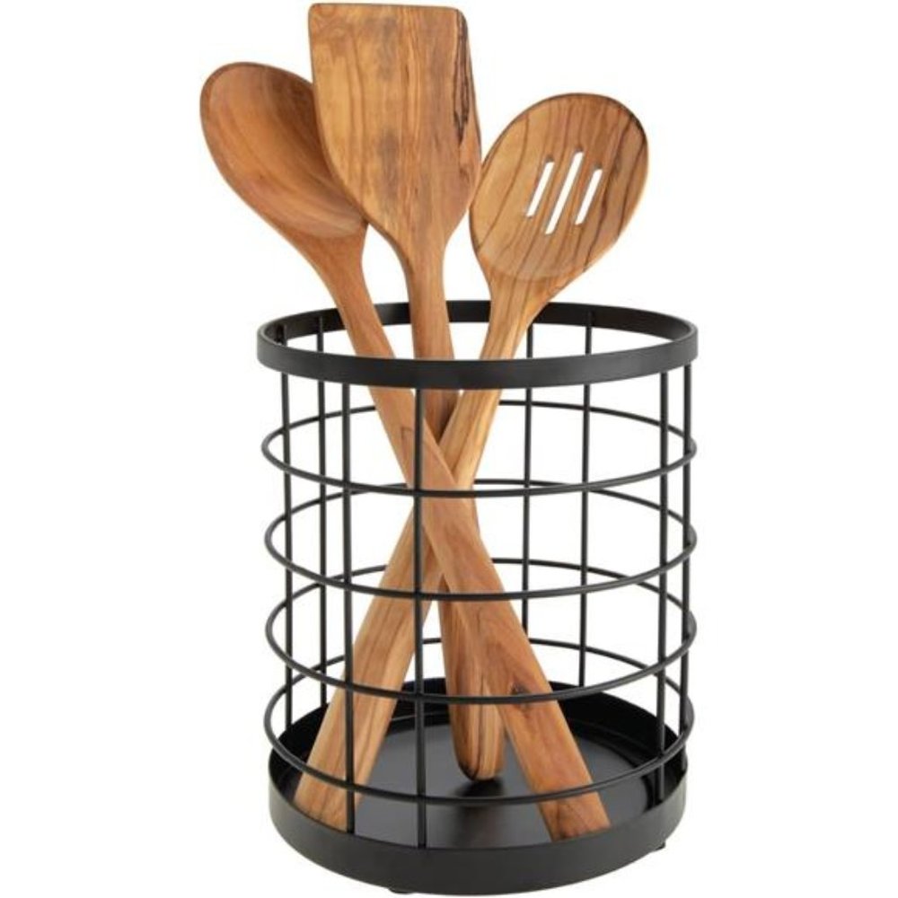 Wire Utensil Holder for Kitchen Counter, The Austin Collection - 6" x 6" x 7"